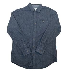 Vissla men's heathered gray 100% cotton flannel long sleeve button down size L